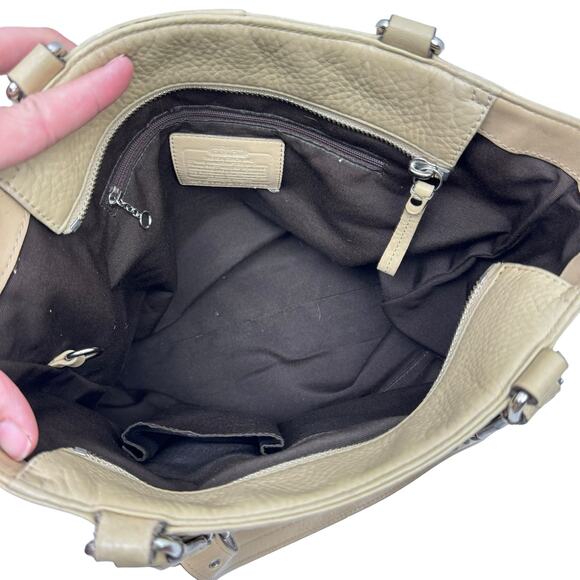 Coach F13089 Hamilton Tan Pebbled Leather Double Strap Shoulder Tote Bag - Picture 7 of 12